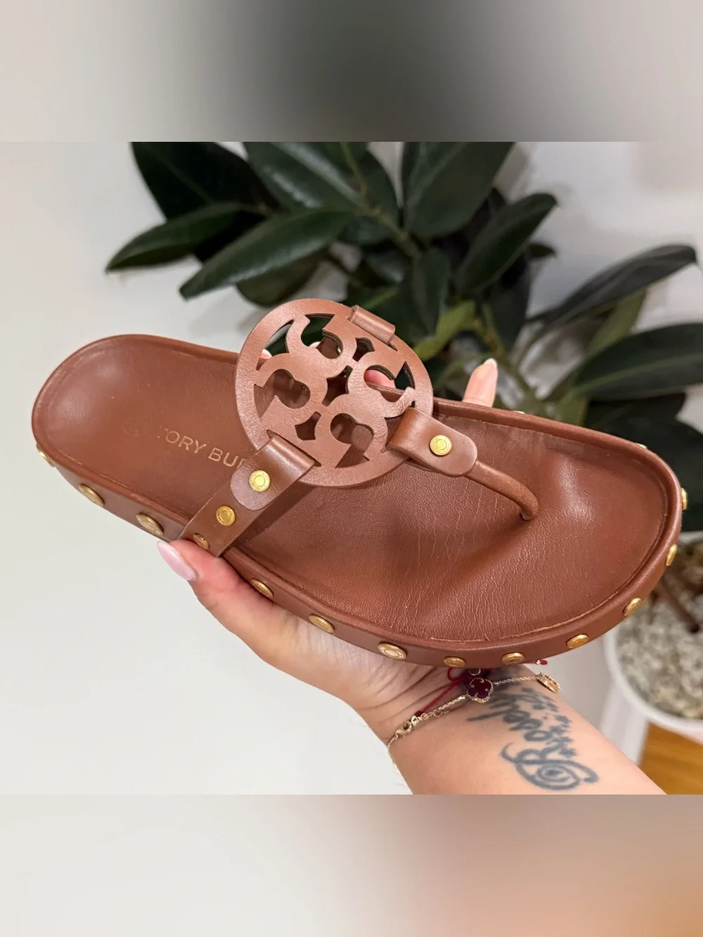 TORY BURCH Miller Cloud Coin Sandals SIZE 7